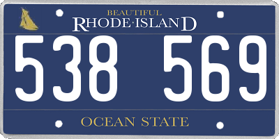 RI license plate 538569