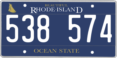 RI license plate 538574