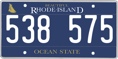 RI license plate 538575