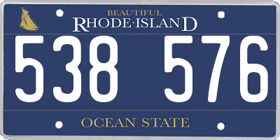 RI license plate 538576
