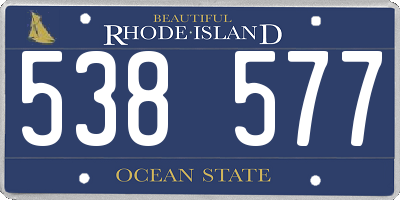 RI license plate 538577