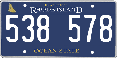 RI license plate 538578