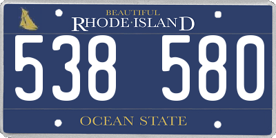 RI license plate 538580