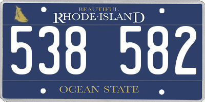 RI license plate 538582