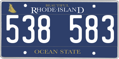 RI license plate 538583