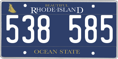 RI license plate 538585