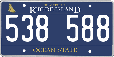 RI license plate 538588
