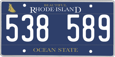 RI license plate 538589