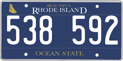 RI license plate 538592
