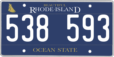 RI license plate 538593