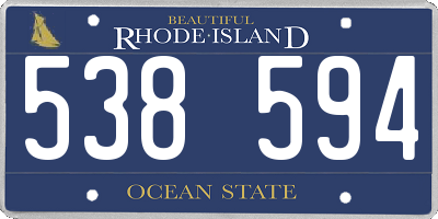 RI license plate 538594