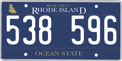 RI license plate 538596