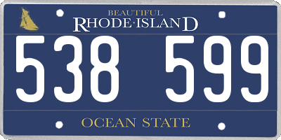 RI license plate 538599