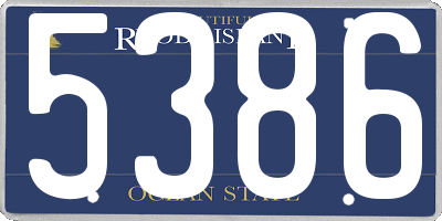 RI license plate 5386