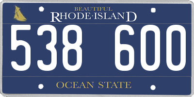 RI license plate 538600