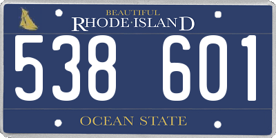 RI license plate 538601
