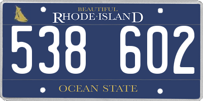 RI license plate 538602