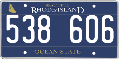 RI license plate 538606
