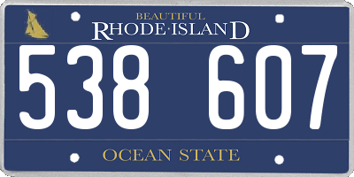 RI license plate 538607