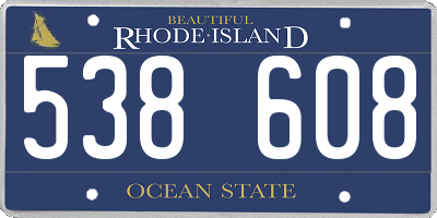 RI license plate 538608