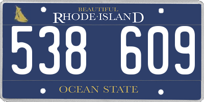 RI license plate 538609