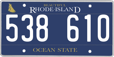 RI license plate 538610