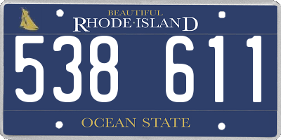 RI license plate 538611