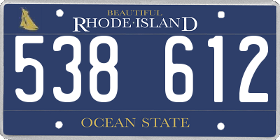 RI license plate 538612