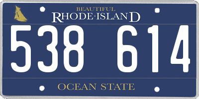 RI license plate 538614