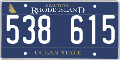 RI license plate 538615