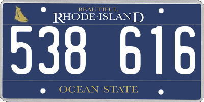 RI license plate 538616