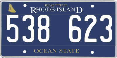 RI license plate 538623