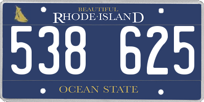 RI license plate 538625