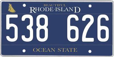RI license plate 538626