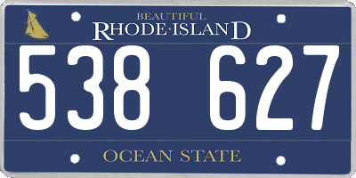 RI license plate 538627