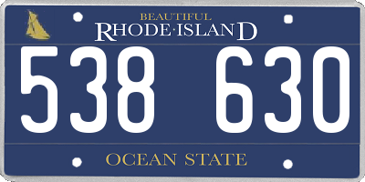 RI license plate 538630