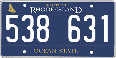 RI license plate 538631