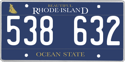 RI license plate 538632