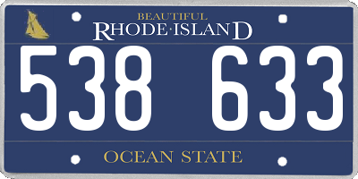 RI license plate 538633