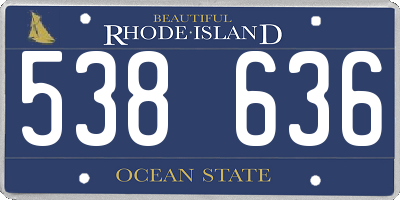 RI license plate 538636