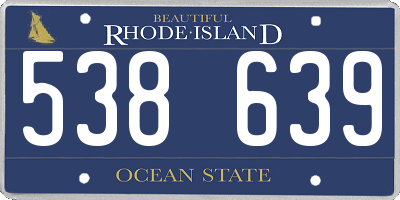 RI license plate 538639