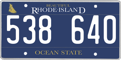 RI license plate 538640