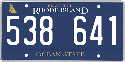 RI license plate 538641
