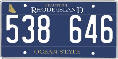 RI license plate 538646