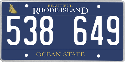 RI license plate 538649