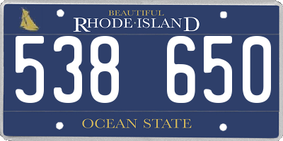 RI license plate 538650