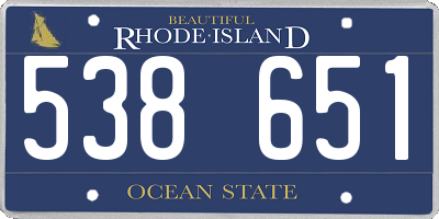 RI license plate 538651