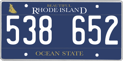 RI license plate 538652