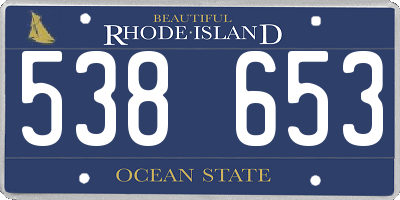 RI license plate 538653