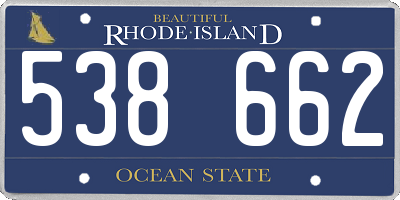 RI license plate 538662